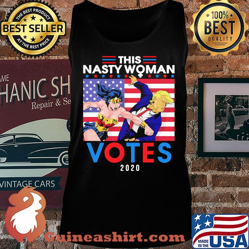 This Nasty Woman Votes 2020 Trump American Flag Independence Day Shirt Tank top