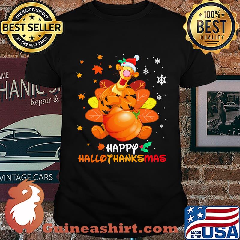 Tigger happy hallothanksmas halloween thanksgiving christmas shirt