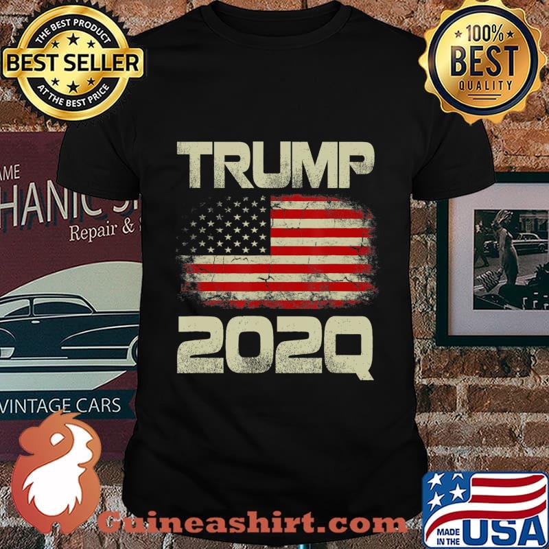 Trump 2020 202Q Q Qanon US Flag Patriot WWG1WGA Patriot Gift T-Shirt