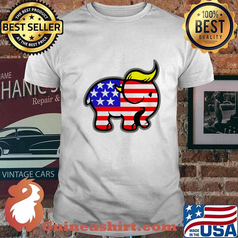 TRUMPLICAN ELEPHANT TRUMP 2020 AMERICAN FLAG INDEPENDENCE DAY SHIRT