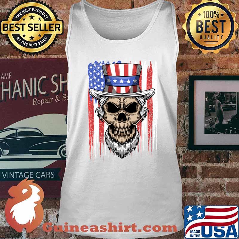 Uncle Skull 4th of July American Flag Patriotic Skull Sam Shirt Tank top