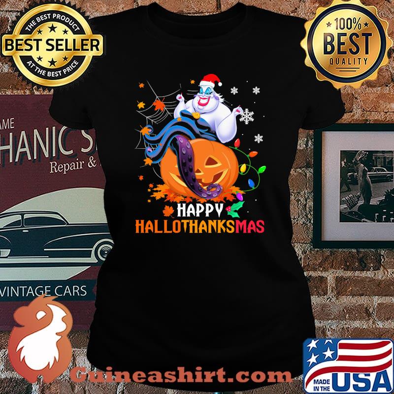 Ursula happy hallothanksmas halloween thanksgiving christmas s Laides tee
