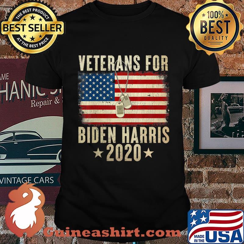 Veterans for Biden Harris 2020 USA Flag Vintage T-Shirt