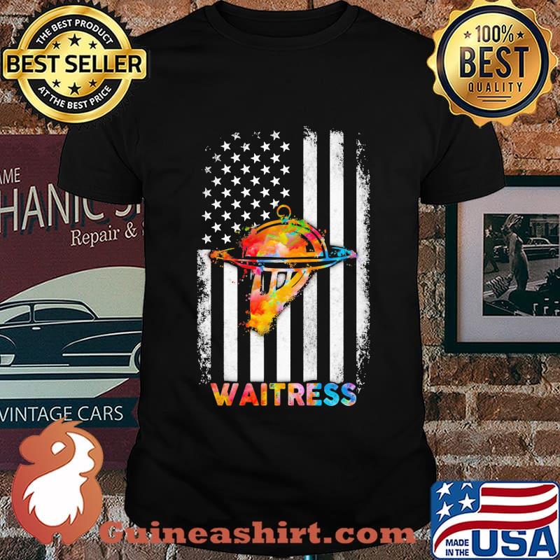 Waitress American Flag Independence Day Shirt