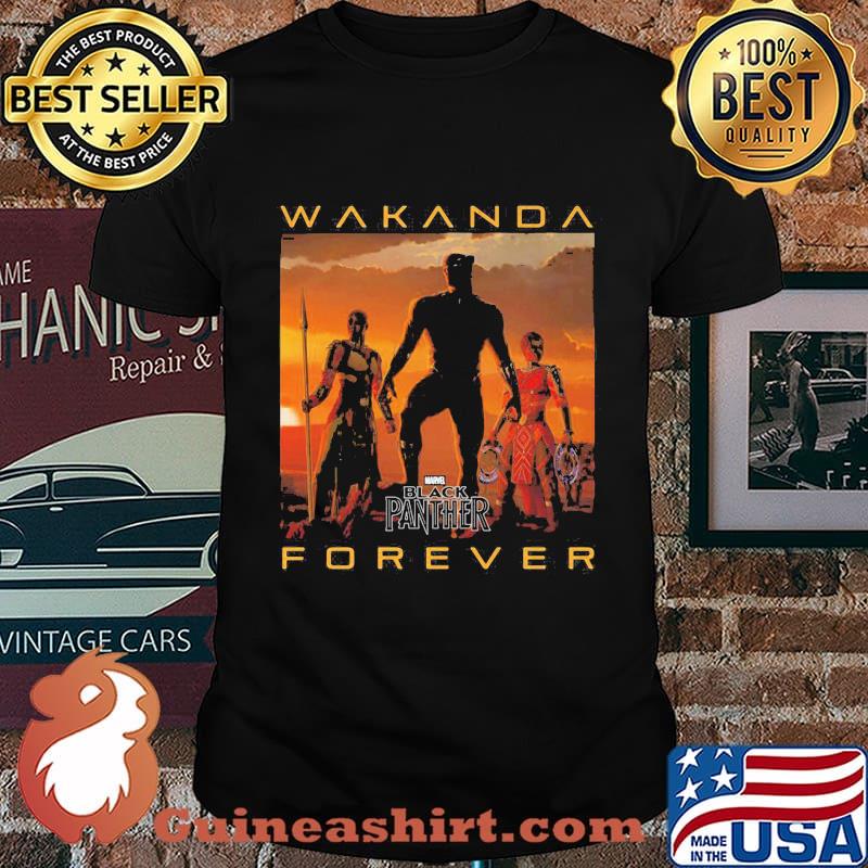 Wakanda forever black panther chadwick rip poster shirt