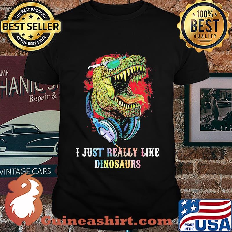 Watercolor I Just Really Like Dinosaurs Shirt