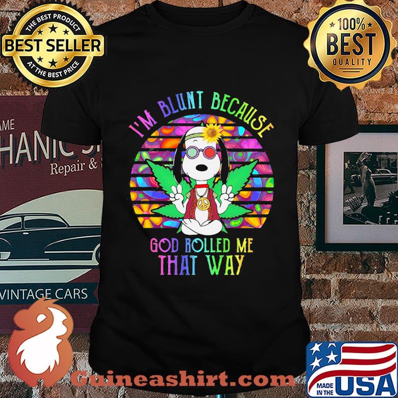 Yoga snoopy weed i'm blunt because god rolled me that way vintage retro shirt