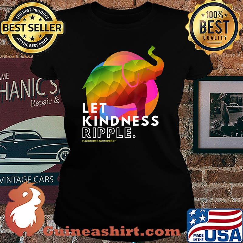 Zen Elephant Compassion Kindness Ripple Mindfulness Meditate T-Shirt Laides tee
