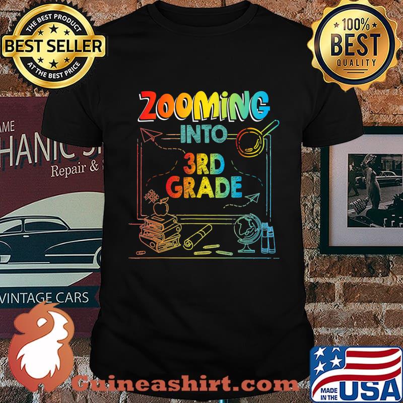 Zooming Into 3rd Grade Virtual Back to School Kid Gift T-Shirt