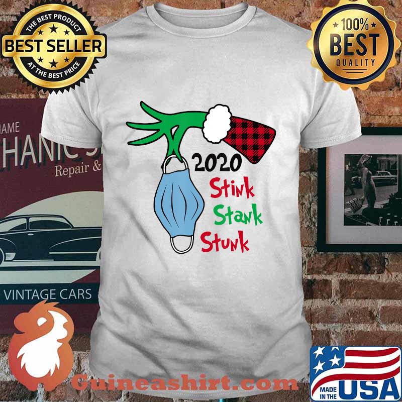 2020 grinch santa mask family christmas shirt