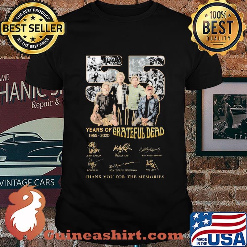 55 years of 1965 2020 grateful dead thank for the memories signatures shirt