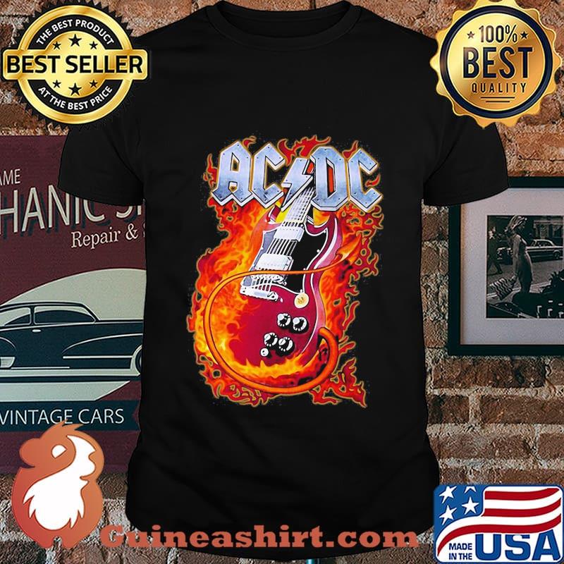Acdc band guitar satan happy halloween shirt