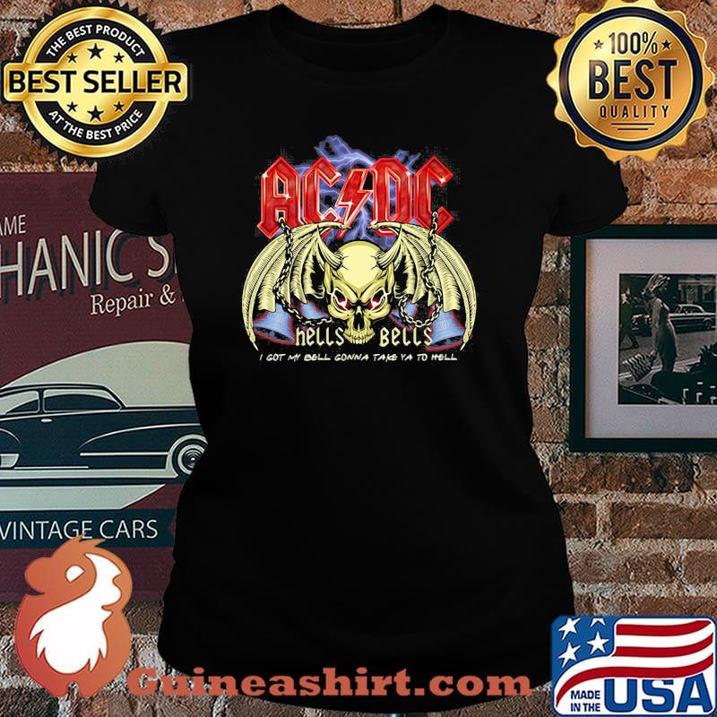 Acdc band hells bells i got my bell gonna take ya to hell s Laides tee