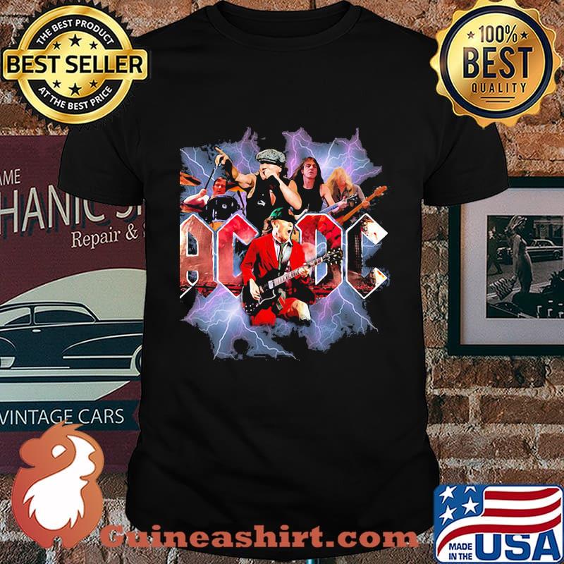 Acdc band members playing guitar shirt