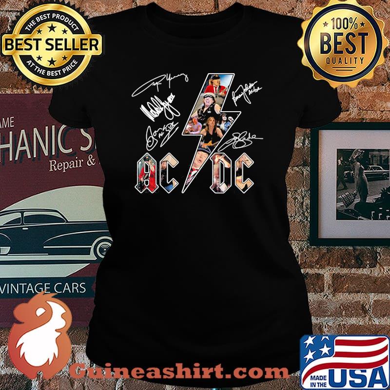 Acdc band members signatures s Laides tee
