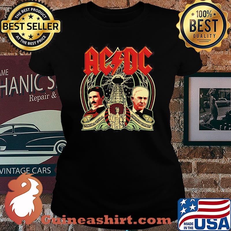 Acdc band nikola tesla thomas edison statue of liberty s Laides tee