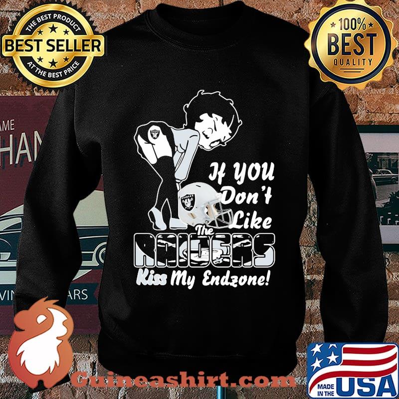 Betty boop if you don't like the oklahoma raiders kiss my endzone s Sweater