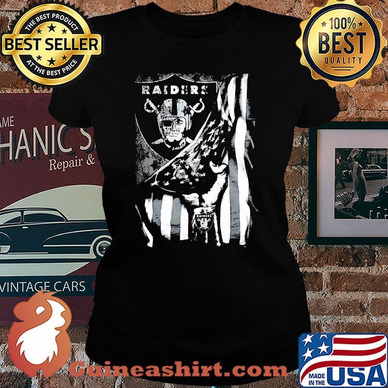Blood inside oklahoma raiders american flag s Laides tee