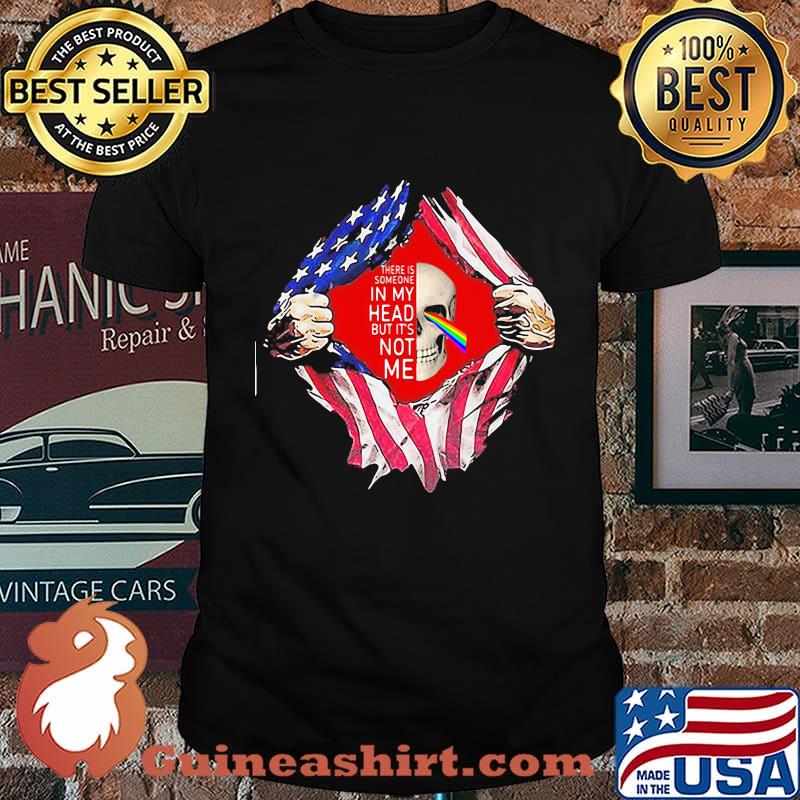 Blood inside pink floyd band skull there's someone in my head but it's not me shirt