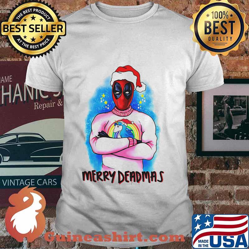 Christmas deadpool santa merry deadmas unicorn shirt