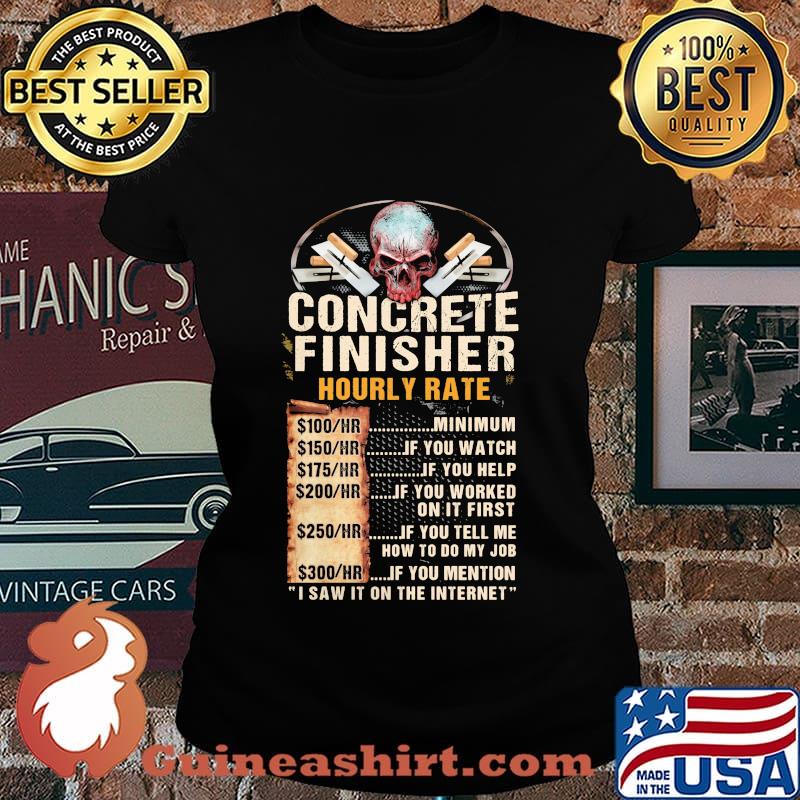 Concrete finisher hourly rate skull s Laides tee
