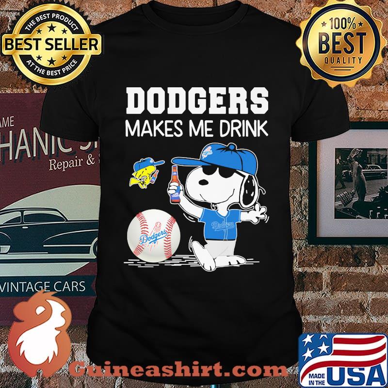 Dodgers make me drink snoopy and woodstock baseball world series 2020 shirt