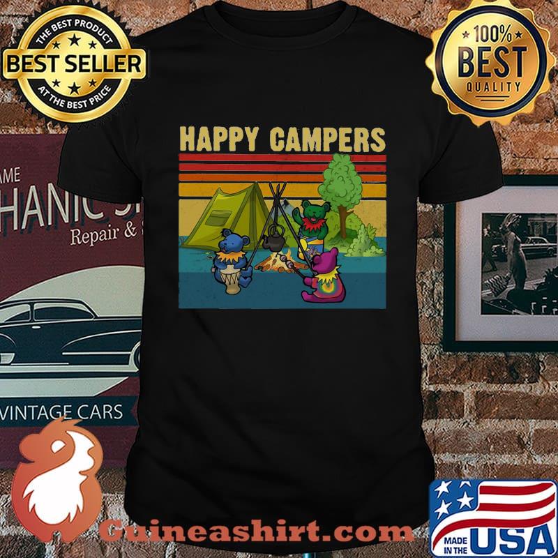 Grateful dead bears happy campers vintage retro shirt
