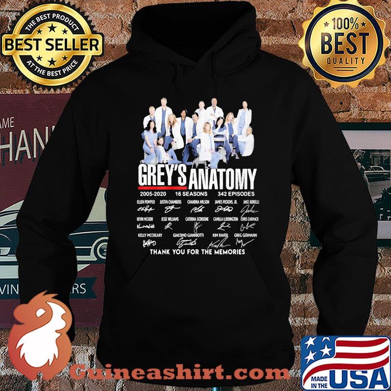 Grey's anatomy 2005 2020 16 seasons 342 episodes thank for the memories signatures s Hoodie