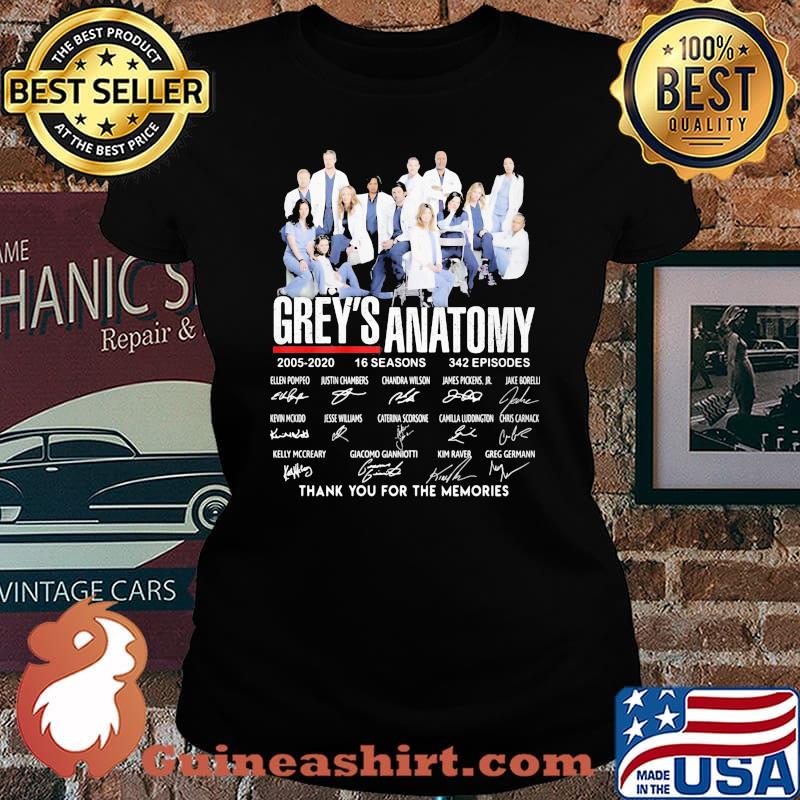 Grey's anatomy 2005 2020 16 seasons 342 episodes thank for the memories signatures s Laides tee