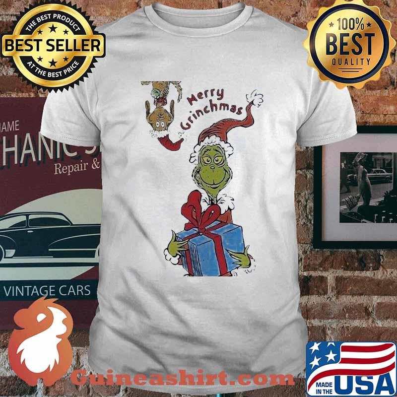 Grinch and his dog merry christmas shirt