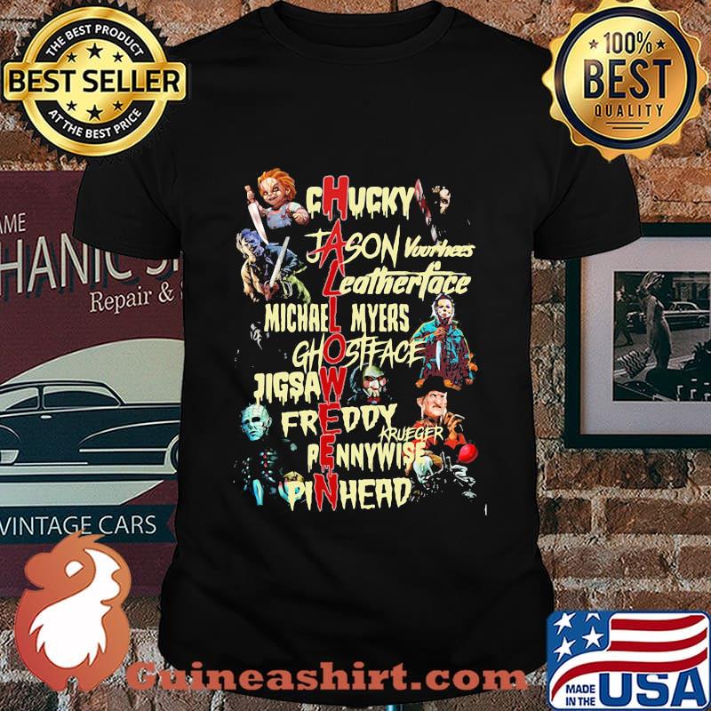 Halloween horror characters chucky jason voorhees leatherface shirt