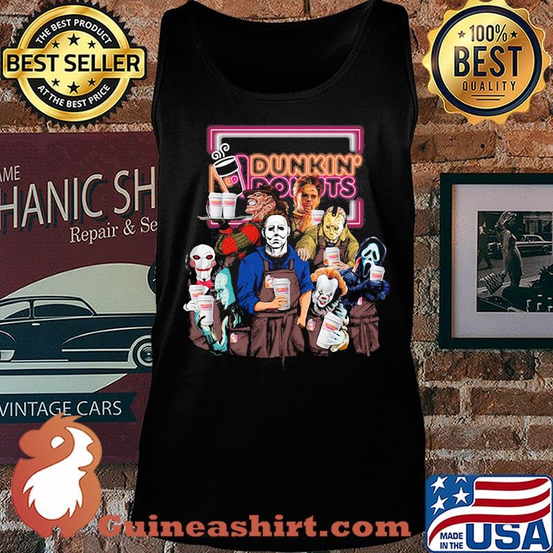 Halloween horror characters drink dunkin donuts s Tank top