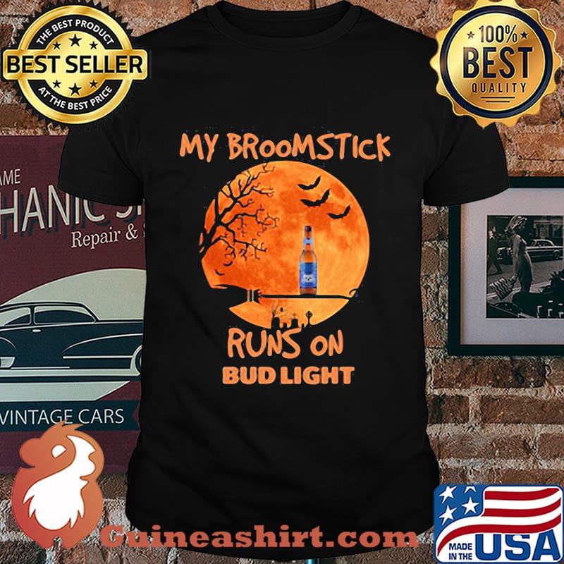 Halloween my broomstick runs on bud light moon shirt