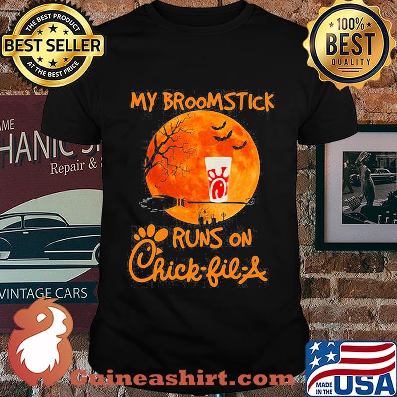 Halloween my broomstick runs on chick-fil-a moon shirt