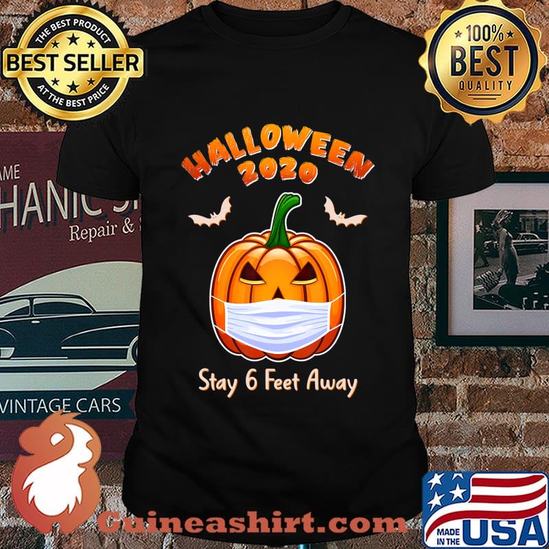 Halloween Pumpkin Face Mask Stay 6 Feet Away Quarantine Gift T-Shirt