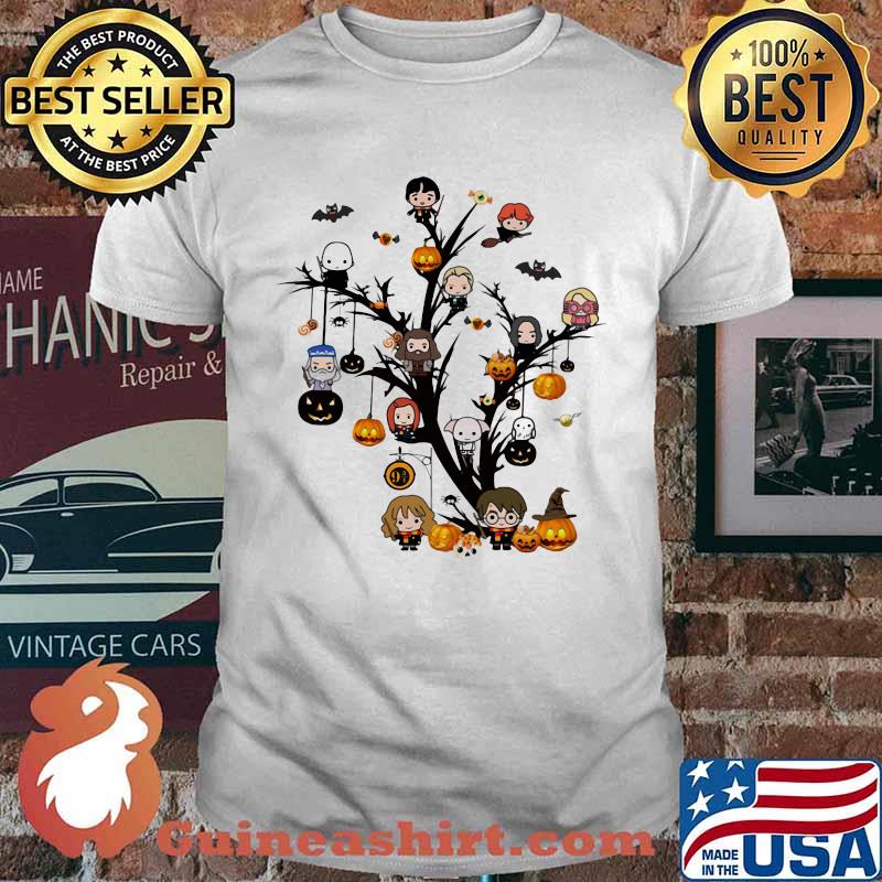 Happy halloween tree harry potter characters chibi witch shirt