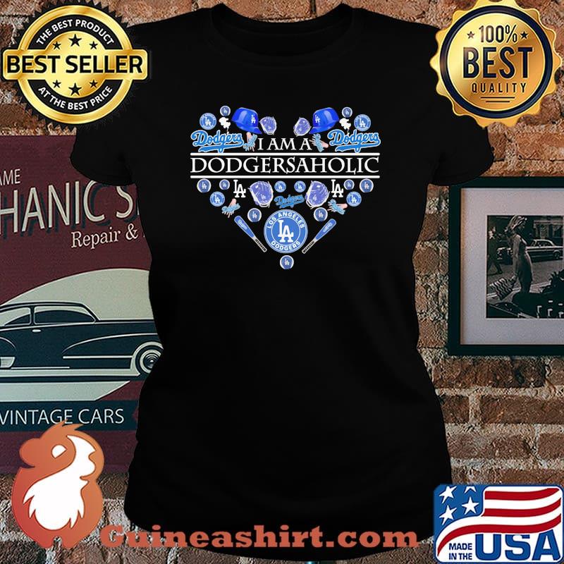 I am a dogsaholic heart logo angeles dodgers world series 2020 s Laides tee