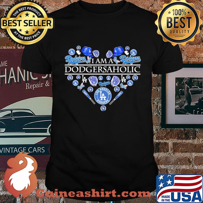 I am a dogsaholic heart logo angeles dodgers world series 2020 shirt