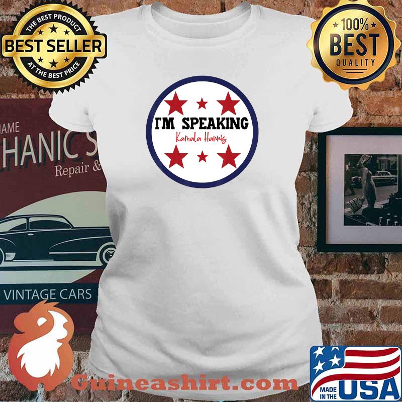 I'm Speaking Kamala Harris Mike Pence Debate Funny Quote T-Shirt Ladies tee