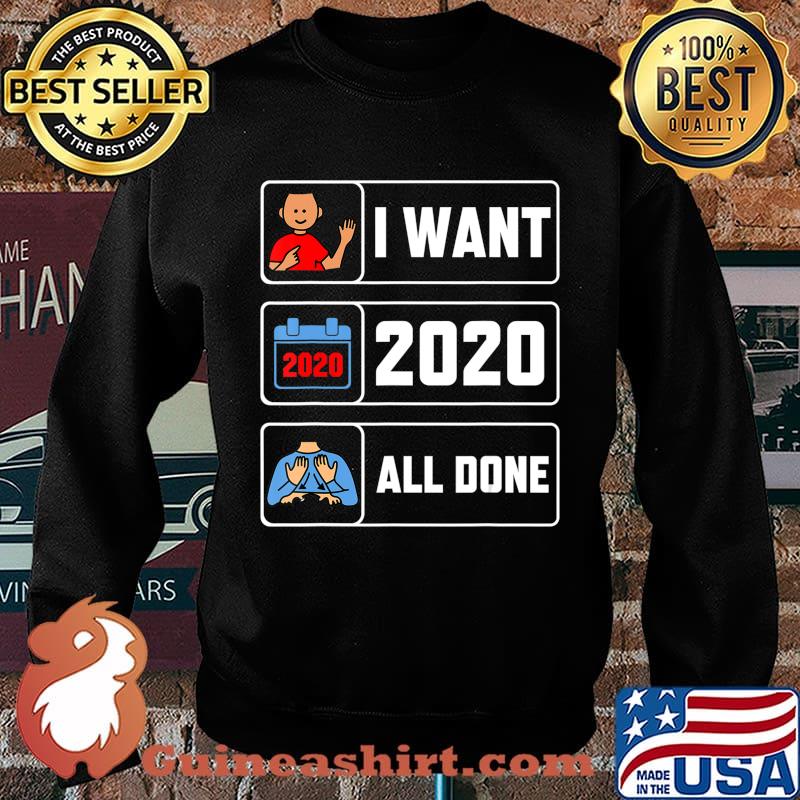 I Want 2020 All Done Funny Quarantined Wear Mask Vintage T-Shirt Sweater