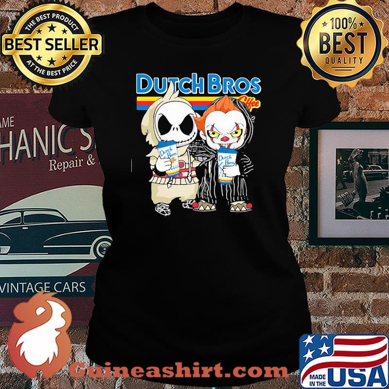 Jack skellington and pennywise dutch bros coffee s Laides tee