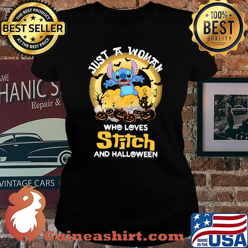 Just a girl who loves stitch and halloween moon s Laides tee