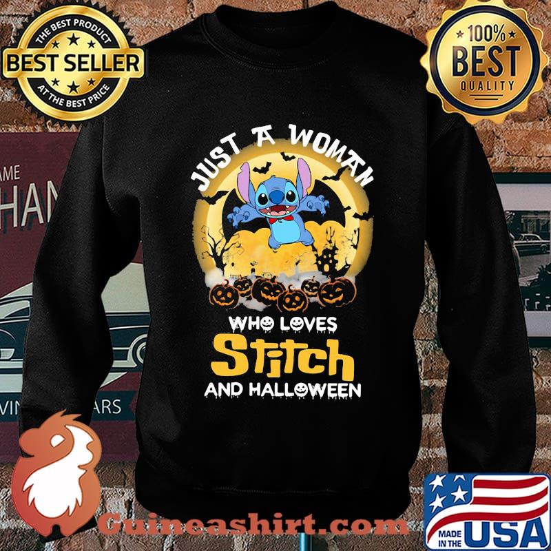 Just a girl who loves stitch and halloween moon s Sweater
