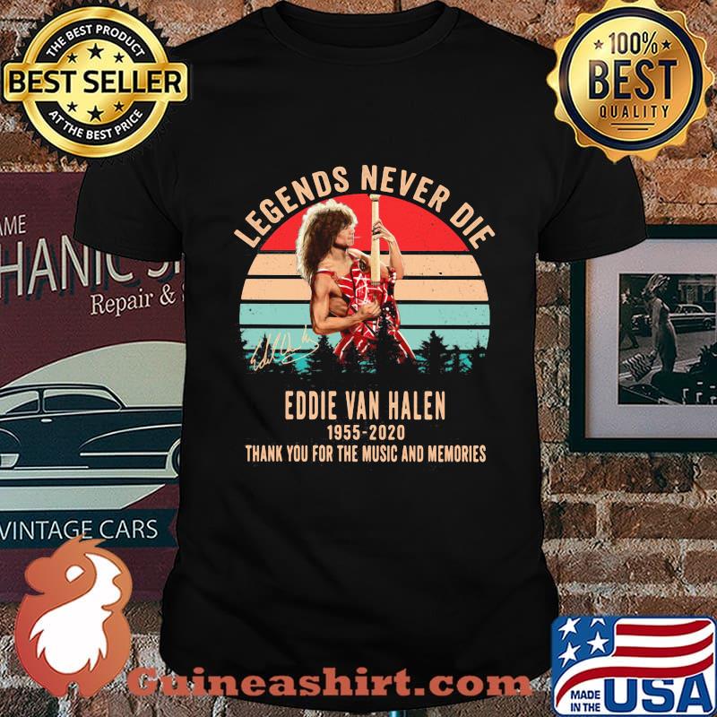 Legends never die stevie eddie van halen 1955 2020 thank you for the music and memories signature vintage retro shirt
