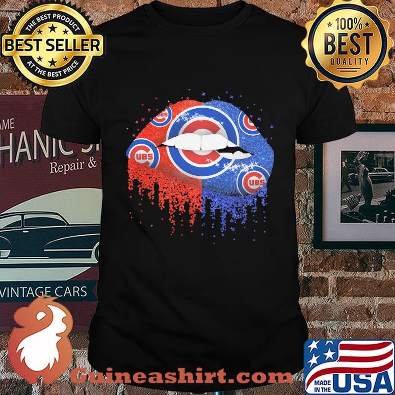 Lips chicago cubs baseball logo shirt