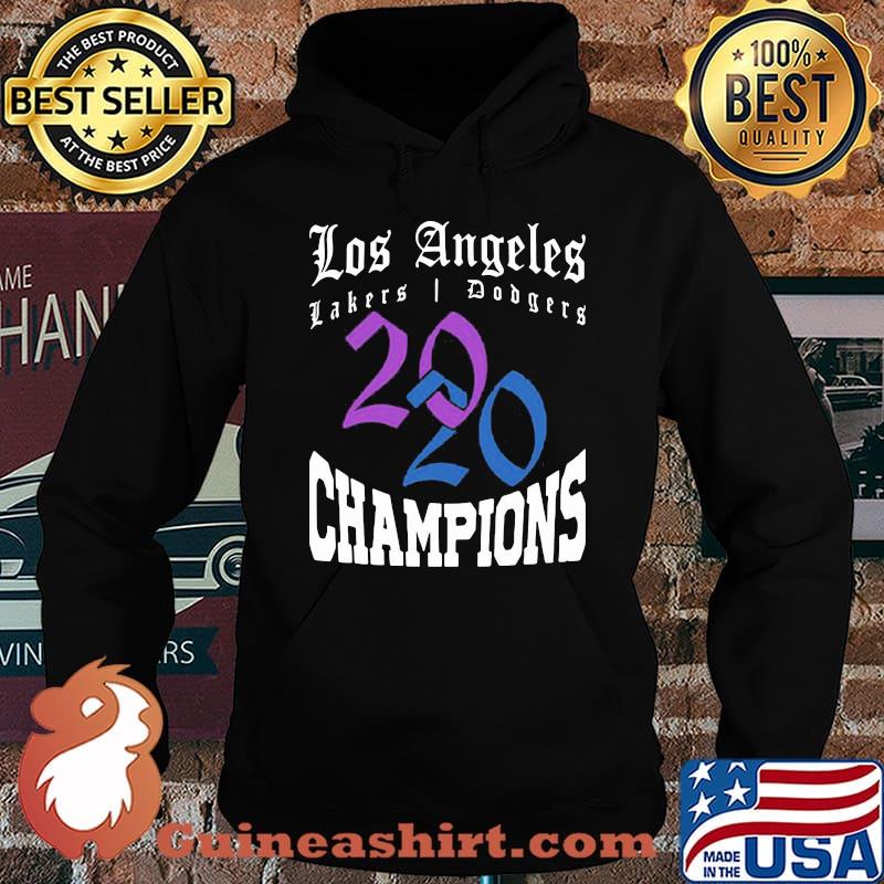 Los Angeles Dodgers Lakers 2020 Champions World Series Baseball Shirt Hoodie