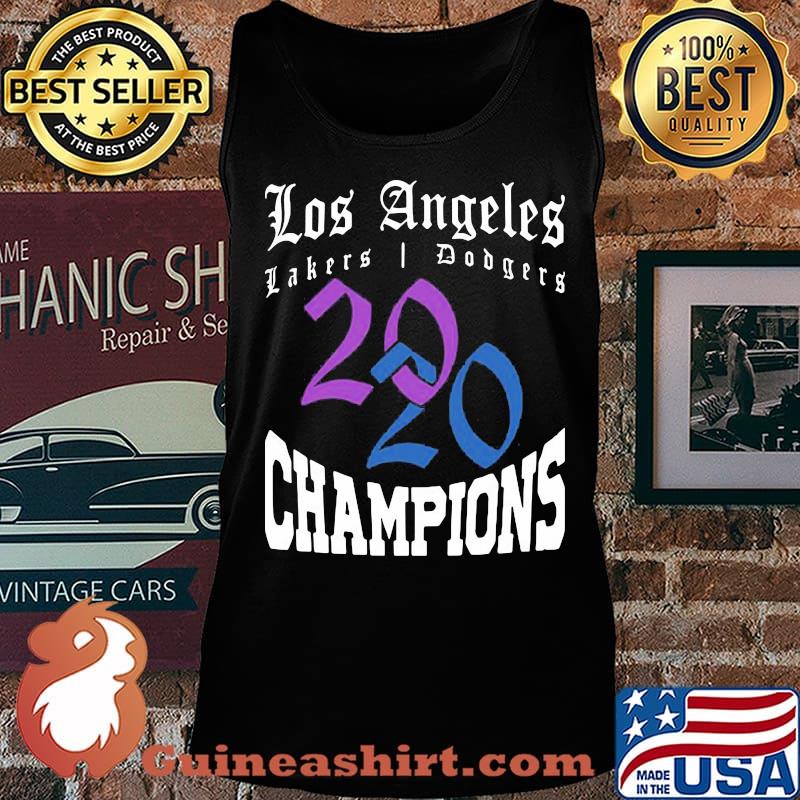 Los Angeles Dodgers Lakers 2020 Champions World Series Baseball Shirt Tank top