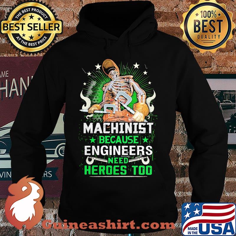 Machinist because engineers need heroes too skull s Hoodie