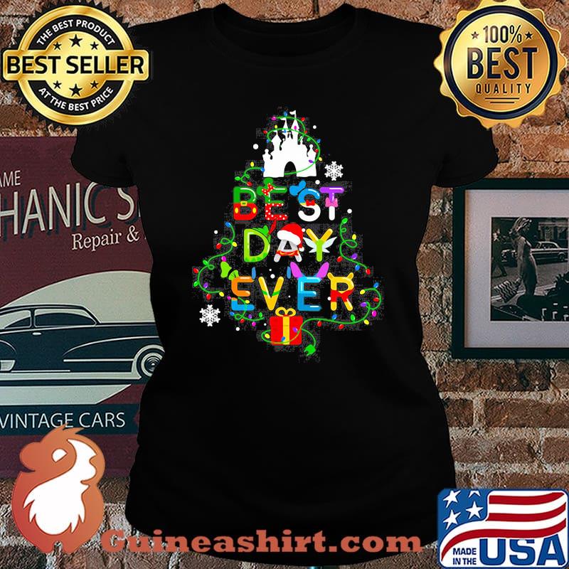 Merry christmas disney best day ever light s Laides tee