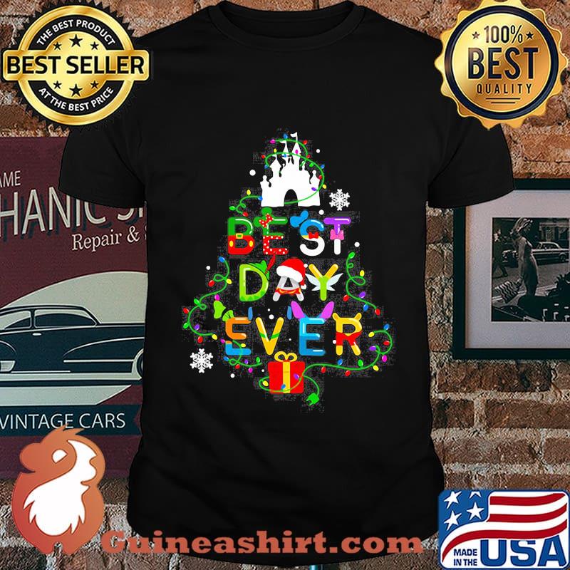 Merry christmas disney best day ever light shirt
